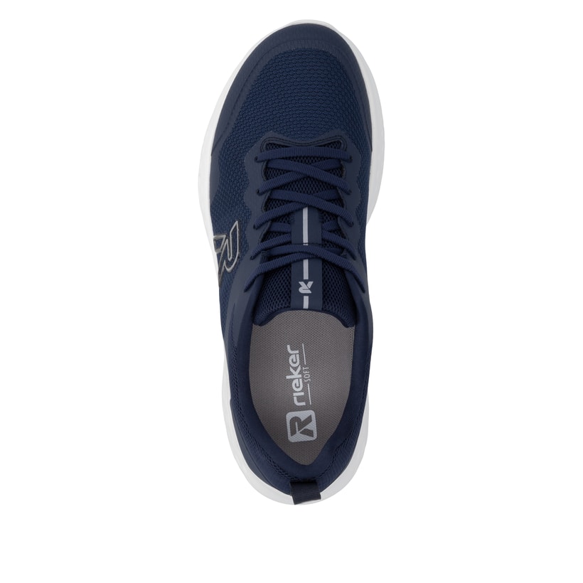 Blaue Rieker Sport Herren Sneaker Low U4400-14. Schuh von oben.