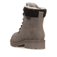 Zimtfarbene Rieker Damen Schnürstiefel Y9118-24 mit Strick-Kragen. Schuh von hinten.