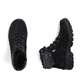 Schwarze Rieker Damen Schnürstiefel Z7220-00 mit wasserabweisender TEX-Membran. Schuh von oben, liegend.