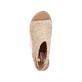 Sandalettes Ã  lanières Rieker beiges femme 64670-60 avec fermeture velcro. Chaussure vue de dessus.