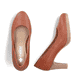 Braune Rieker Pumps 41560-23 aus Glattleder mit einer griffigen Sohle. Schuh von oben, liegend.