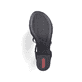 Schwarze vegane Rieker Riemchensandaletten 64970-00 mit Strasssteinen. Schuh Laufsohle.