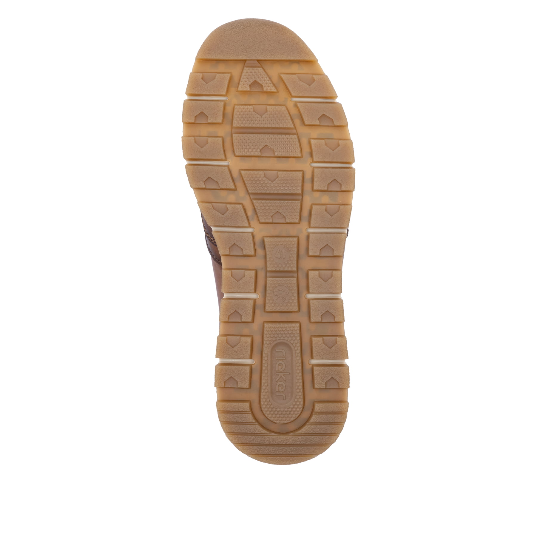 Baskets basses Rieker marron pour homme B0504-24 en cuir lisse. Semelle extérieure de la chaussure.