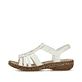 Beige Rieker Damen Riemchensandalen 62809-60 mit Schmuckelementen sowie Gummizug. Schuh Außenseite.