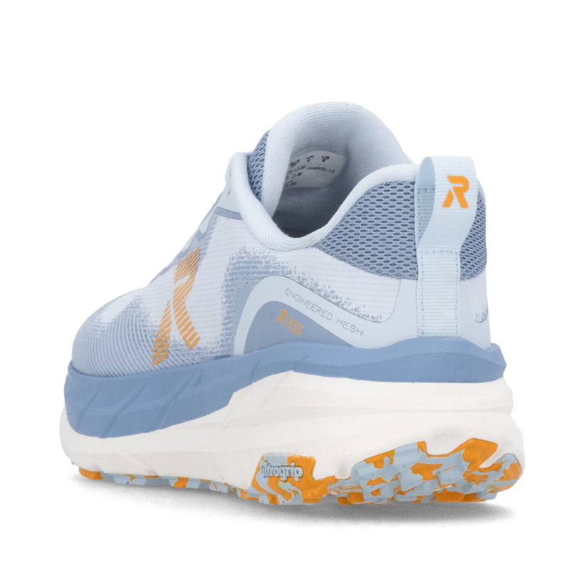 Blaue Rieker Sport Damen Sneaker Low W4500-12. Schuh von hinten.