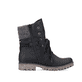 Nachtschwarze Rieker Damen Schnürstiefel 78531-00 mit einer robusten Profilsohle. Schuh Innenseite