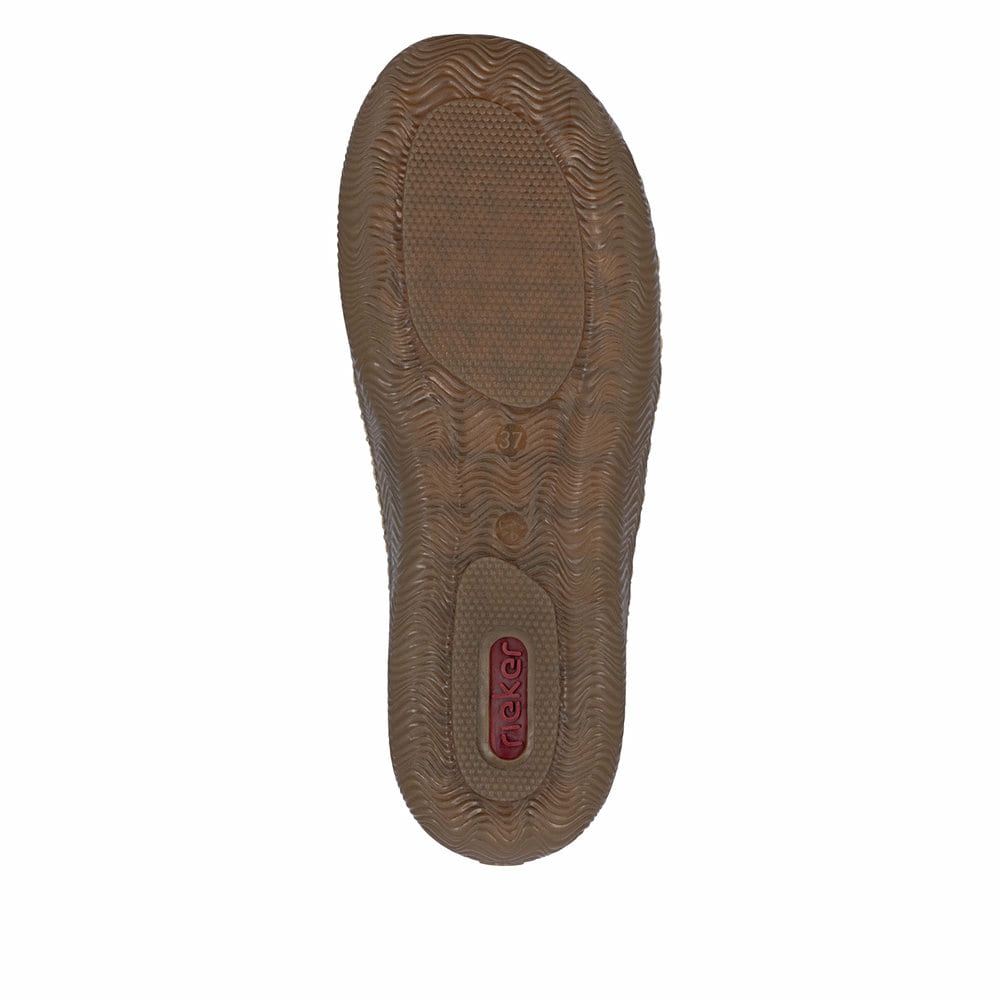 Beige Rieker Damen Schnürschuhe N2402-60 aus Glattleder. Schuh Laufsohle.