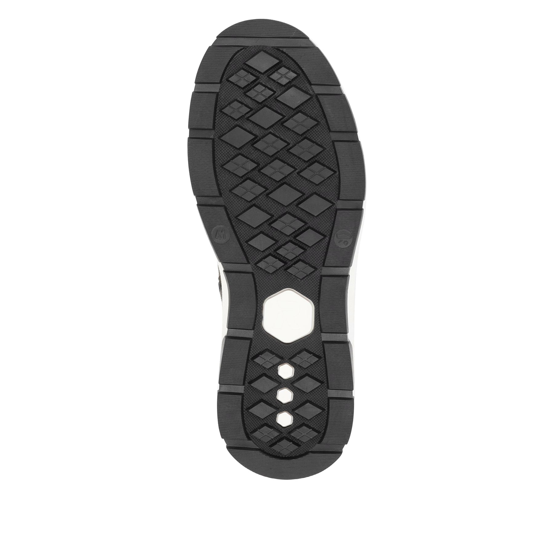 Baskets montantes Rieker noires homme U0073-00 avec membrane RiekerTEX. Semelle extérieure de la chaussure.