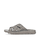 Graue Rieker Herren Pantoletten 21690-45 mit Komfortweite G sowie leichter Sohle. Schuh Außenseite.