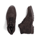 Dunkelbraune Rieker Herren Schnürstiefel 13744-26 aus Rauleder. Schuh von oben, liegend.