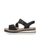 Blaue Rieker Damen Riemchensandalen V7974-14 mit einem Klettverschluss. Schuh Außenseite.