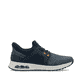 Blaue Rieker Herren Slipper B1053-14 mit Rieker Air Sohlenfenster. Schuh Innenseite.