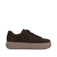 Dunkelbraune Rieker Damen Sneaker Low M7701-25 aus Rauleder mit Reißverschluss. Schuh Innenseite.