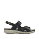Schwarze Rieker Damen Riemchensandalen 60462-00 mit einem Klettverschluss. Schuh Innenseite.