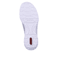 Himmelblaue Rieker Damen Slipper N4285-10 mit einer Gummischnürung. Schuh Laufsohle.
