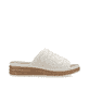 Beige Rieker Damen Pantoletten 62751-60 mit floralem Muster sowie Extraweite H. Schuh Innenseite.
