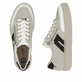 Graue Rieker Damen Sneaker Low L5903-40 aus Rauleder mit einem Reißverschluss. Schuh von oben, liegend.