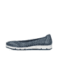 Ballerines Rieker bleues pour femme L3065-14 en optique Ã  trous. Côté extérieur de la chaussure.