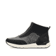 Zartrosane vegane Rieker Damen Loafer 58955-31 mit einem Elastikeinsatz. Schuh Außenseite gespiegelt.