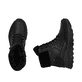 Schwarze Rieker Damen Schnürstiefel W0063-02 mit wasserabweisender TEX-Membran. Schuh von oben, liegend.