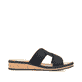Schwarze Rieker Damen Pantoletten V3669-00 mit einer schockabsorbierenden Sohle. Schuh Innenseite.