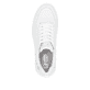 Weiße Rieker Damen Sneaker Low W1101-80 mit Schnürung sowie flexibler Sohle. Schuh von oben.