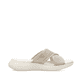 Beige vegane Rieker Damen Pantoletten V2105-60 mit einer ultraleichten Sohle. Schuh Innenseite.