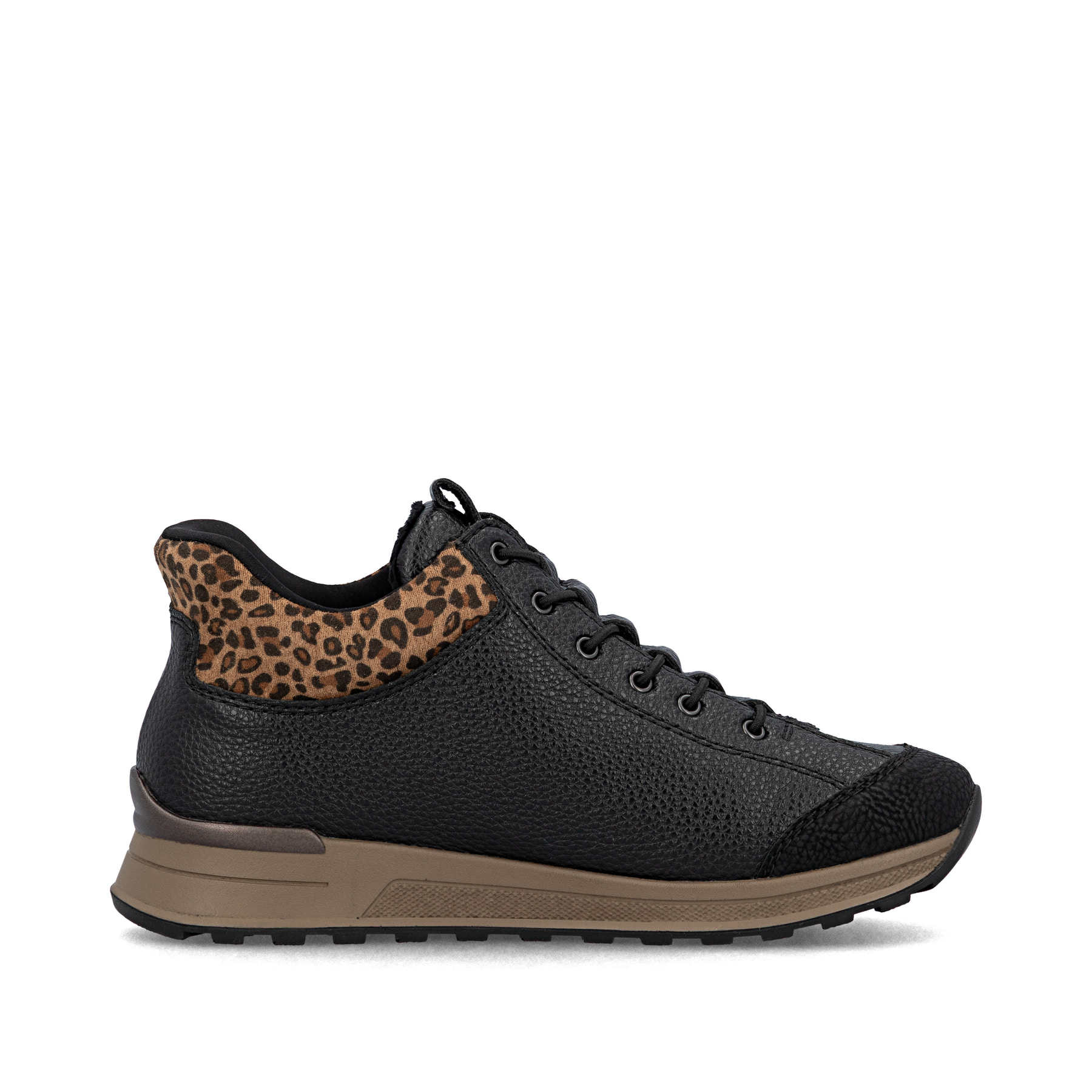 Schwarze Rieker Damen Kurzstiefel N1457-00 mit Ready2GO Schnell-Anziehfunktion. Schuh Innenseite.