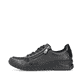 Zartrosane vegane Rieker Damen Loafer 58955-31 mit einem Elastikeinsatz. Schuh Außenseite gespiegelt.