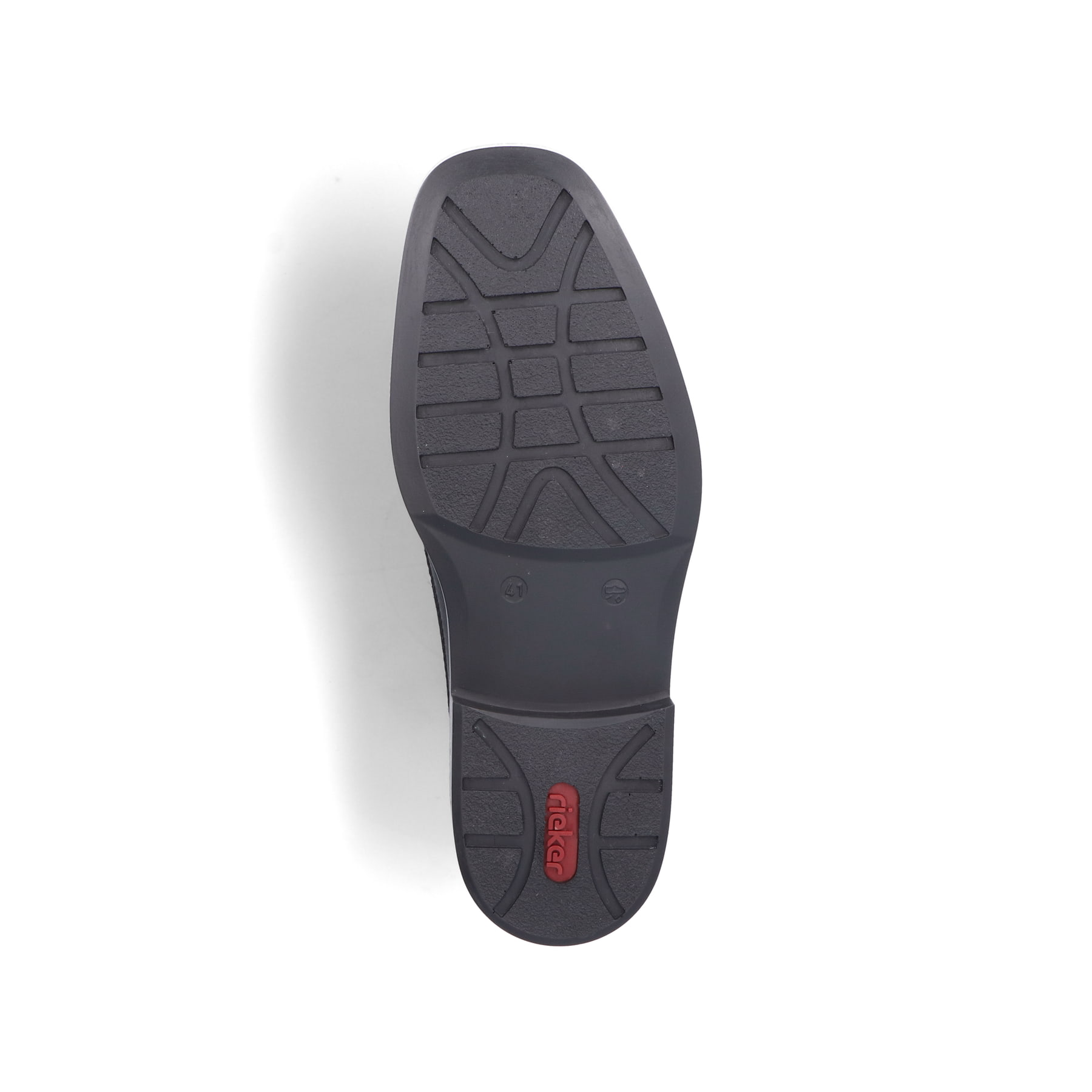 Schwarze Rieker Herren Slipper B0873-00 mit Elastikeinsatz sowie Extraweite H. Schuh Außenseite gespiegelt.