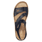 Blaue Rieker Damen Riemchensandalen V27Z0-15 mit einem Klettverschluss. Schuh von oben.