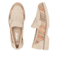 Mehrfarbige Rieker Damen Loafer 45562-90 mit einem Gummizug. Schuh von oben, liegend.