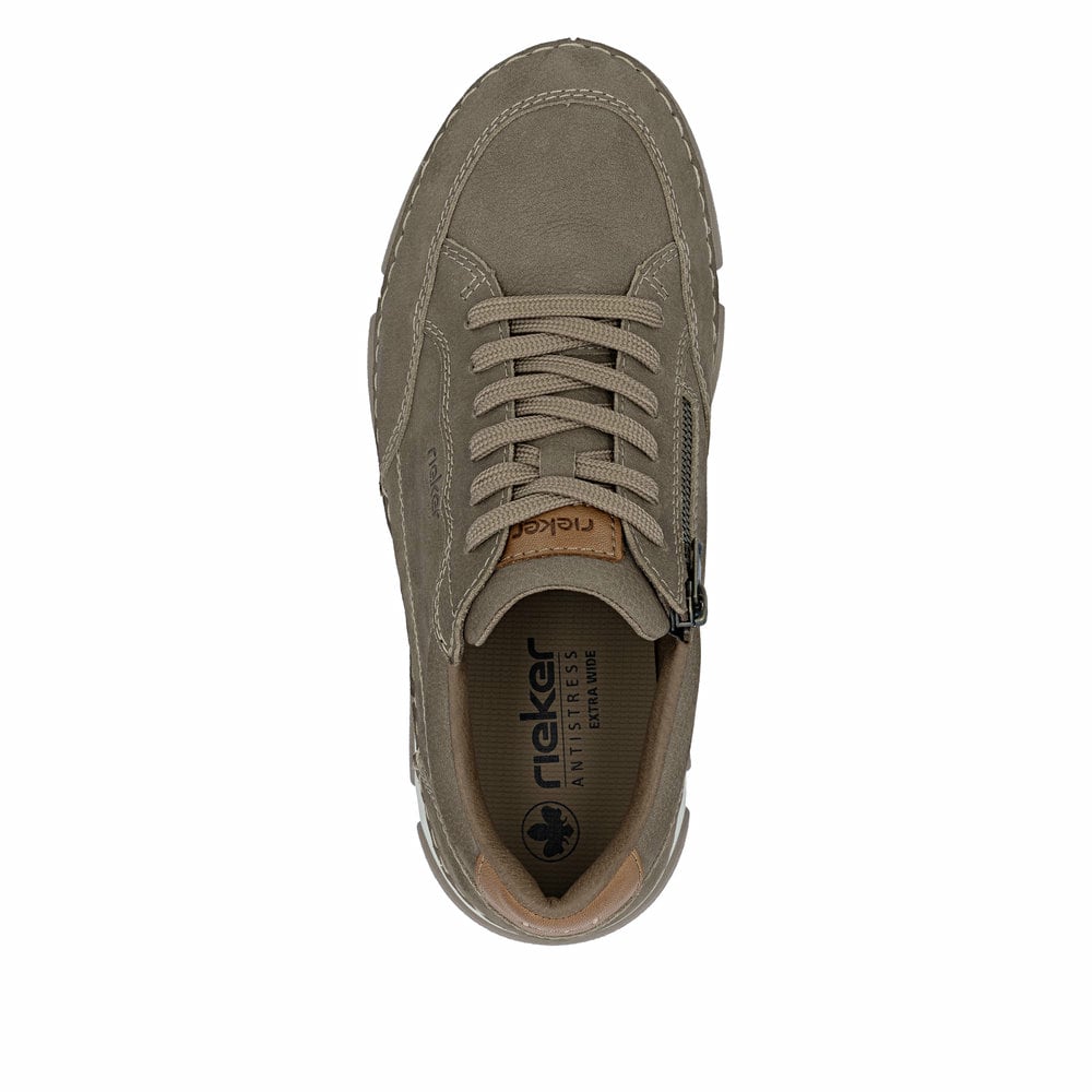Braune Rieker Herren Schnürschuhe 15900-25 aus Glattleder. Schuh von oben.