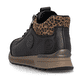 Schwarze Rieker Damen Kurzstiefel N1457-00 mit Ready2GO Schnell-Anziehfunktion. Schuh von hinten.