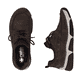 Braune Rieker Damen Slipper 45959-26 mit Gummizug sowie extra weicher Decksohle. Schuh von oben, liegend.