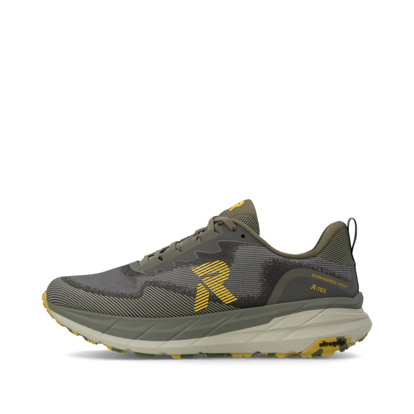Grüne Rieker Sport Herren Sneaker Low U4500-54. Schuh Außenseite.