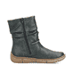 Türkisfarbene Rieker Damen Kurzstiefel Z3774-54 mit modischer Kordel. Schuh von hinten.