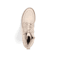 Beige Rieker Damen Schnürstiefel Y9127-62 mit Schaftkragen sowie Reißverschluss. Schuh von oben.