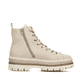 Hellbeige Rieker Damen Schnürstiefel Y6220-60 mit einem Reißverschluss. Schuh Innenseite.