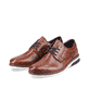 Kastanienbraune Rieker Herren Schnürschuhe 14402-24 mit der Komfortweite G 1/2. Schuhpaar seitlich schräg.