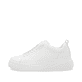 Weiße Rieker Damen Sneaker Low W2301-80 mit einer Gummischnürung. Schuh Außenseite.