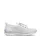 Silberne Rieker Damen Slipper L3261-90 mit easy Hineinschlüpf-Möglichkeit. Schuh Innenseite.