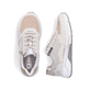 Beige Rieker Damen Sneaker Low 53101-60 mit Reißverschluss sowie Extraweite H. Schuh von oben, liegend.