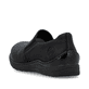 Schwarze Rieker Damen Slipper 48964-00 mit einem Gummizug sowie der Extraweite H. Schuh von hinten.