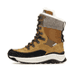 Braune Rieker Damen Schnürstiefel W0066-22 mit wasserabweisender TEX-Membran. Schuh Außenseite.
