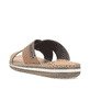 Braune Rieker Herren Pantoletten 21088-25 mit der Komfortweite G. Schuh von hinten.