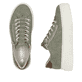 Grüne Rieker Damen Sneaker Low M1952-52 mit einem Reißverschluss. Schuh von oben, liegend.