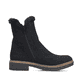 Schwarze Rieker Damen Chelsea Boots Z5076-00 mit Fellschaftrand. Schuh Innenseite.