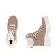 Beige-weiße Rieker Damen Schnürstiefel W2174-20 aus Rauleder. Schuh von oben, liegend.