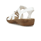 Weiße Rieker Damen Riemchensandalen 60839-80 mit Schmuckelementen sowie Gummizug. Schuh von hinten.